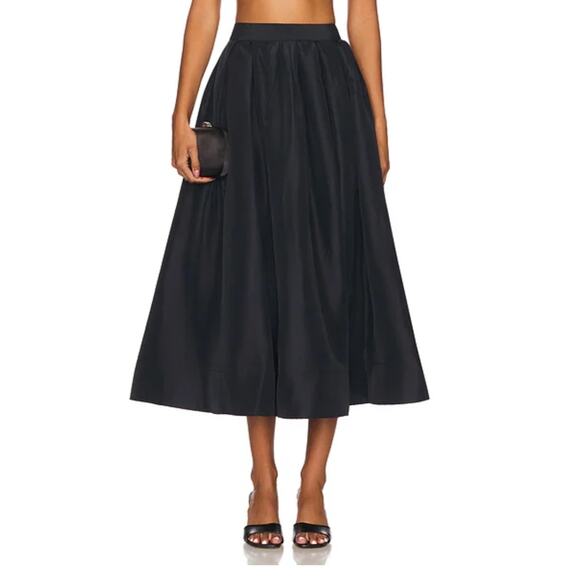 Free People Black Emilia Full Skirt Voluminous Flowy Midi Skirt Size Small - Picture 1 of 9